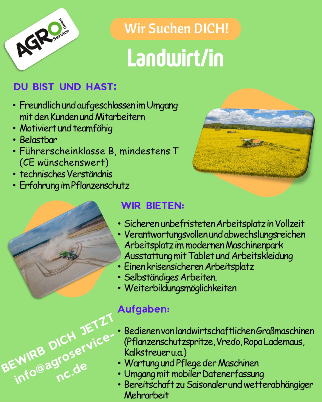 Stellenausschreibung Landwirt